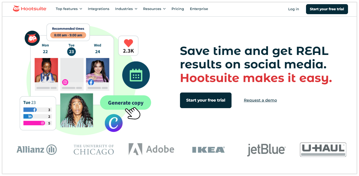 Ejemplo de CTA Hootsuite